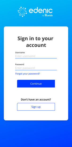 Sign in page for Edenic