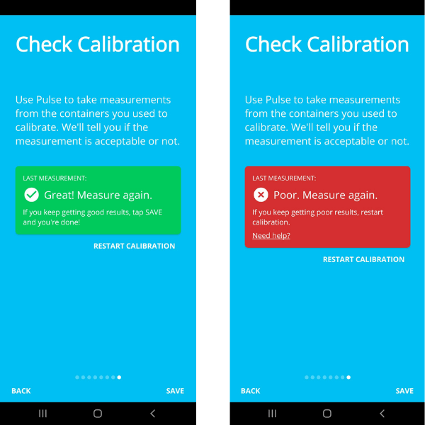 Check the calibration in the Pulse app