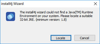 install4j could not find java