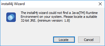 install4j wizard could not find java runtime