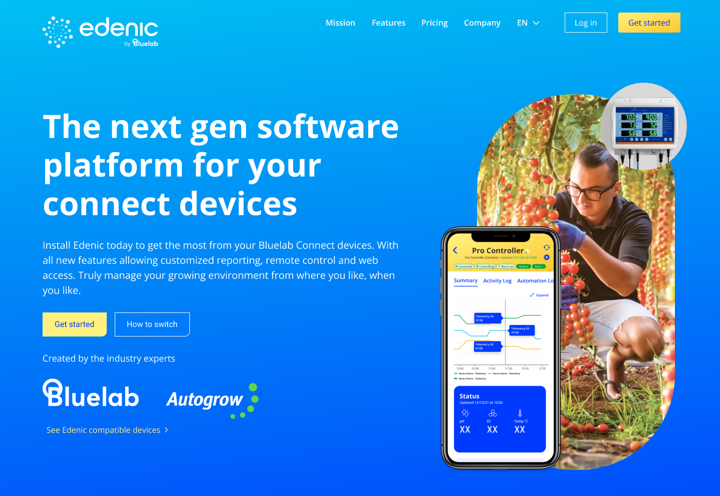 Edenic homepage - how to create an account
